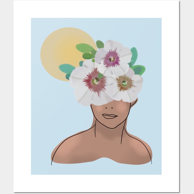 Girl with flower crown Wall Art by Antiope